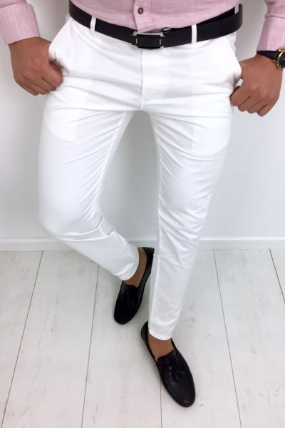 Spodnie męskie białe White 2