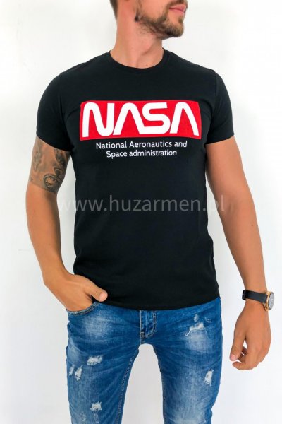 T shirt czarny NASA czarny
