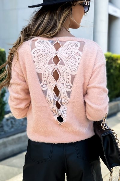 Sweter Sexy back - pink
