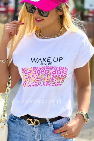T-shirt WAKE UP - white