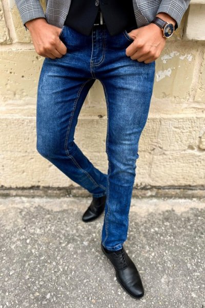 Spodnie męskie jeans, prosta nogawka