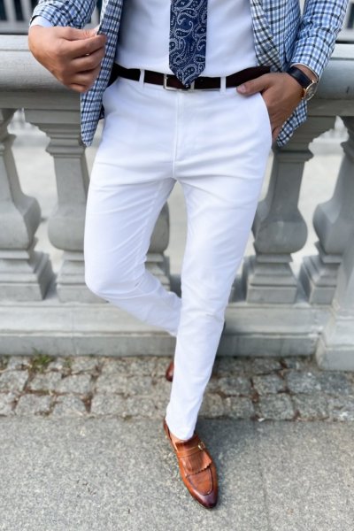Spodnie męskie białe White 2