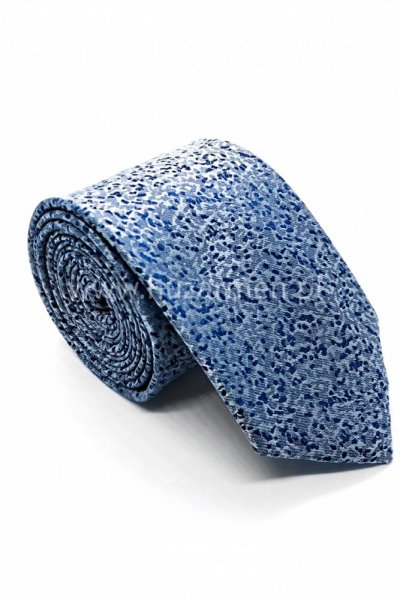Krawat męski drobny wzór - błękit