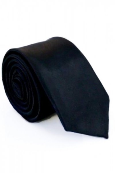 Krawat męski typu slim - czarny
