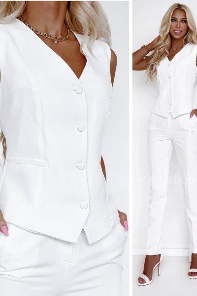Komplet kamizelka + spodnie PARMA ( CF 1 ) - biały