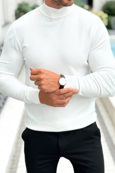 Półgolf męski - biały