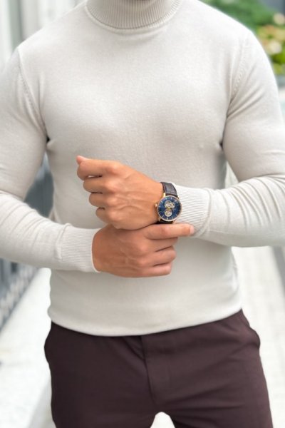 Golf męski chłodny beż