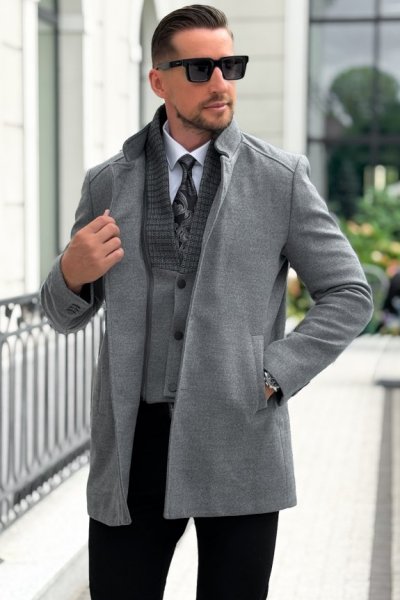 Płaszcz męski grafit H01