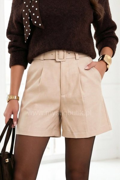 Spodenki/szorty z paskiem NICEA LL - beige