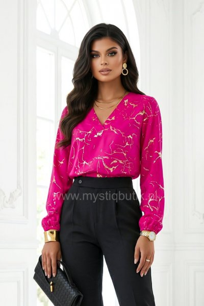 Bluzka Madlen w serek - róż/złoto