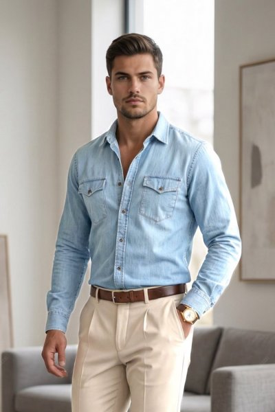 Koszula męska jeans H02