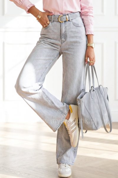 Spodnie jeansowe Wide Leg - j. szare