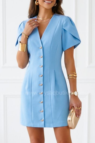 Sukienka marynarkowa MODELLO - niebieska