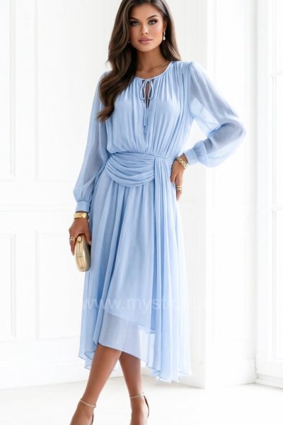 Sukienka midi FANCY - błękitna