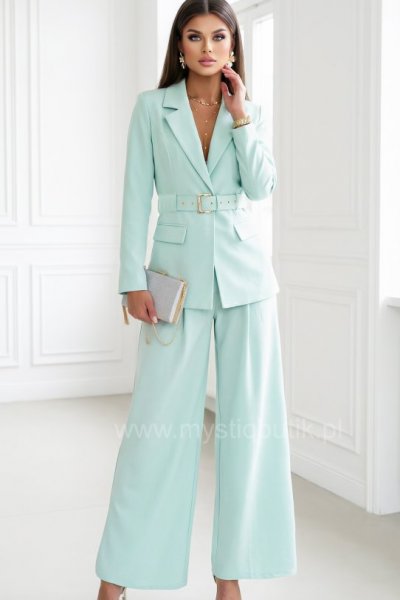 Garnitur damski z paskiem FRANCE - miętowy