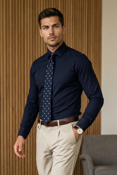 Koszula męska klasyczna - granat