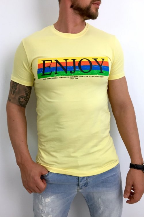 T shirt męski Enjoy żółty