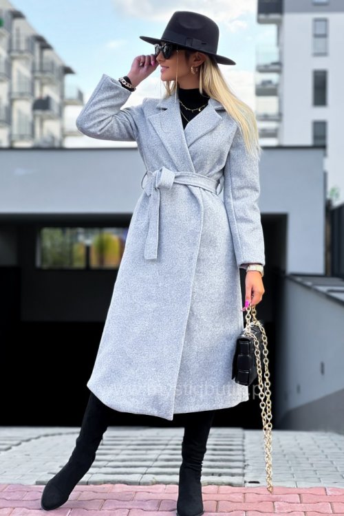 Płaszcz szlafrokowy ELI LONG - grey