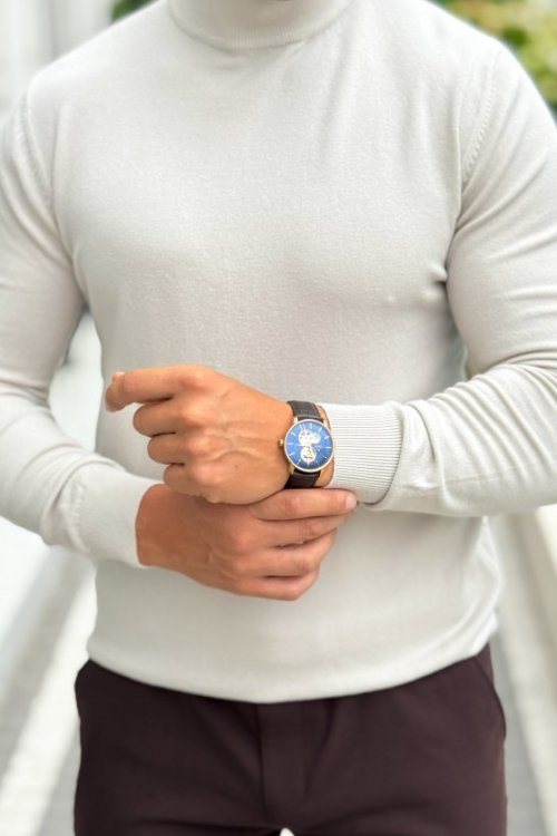 Półgolf męski - chłodny beż