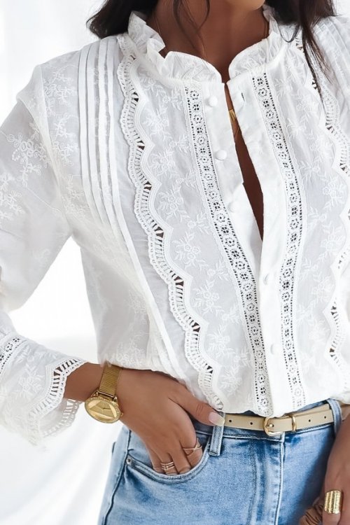 Koszula z koronką LALLA - biała